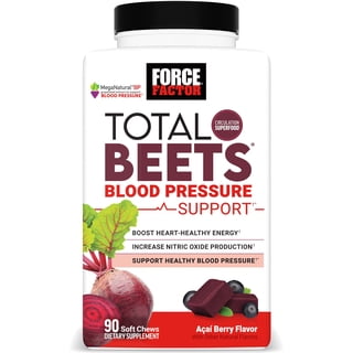 Force Factor Total Beets Blood Pressure Support Soft Chews, Acai Berry Flavor, 90 Chews