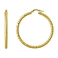 thumbnail image 2 of Diamond Cut Hoop Earrings in 14K Gold, 2 of 4