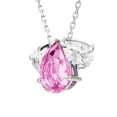 thumbnail image 5 of Pear Cut Lab Gemstone Earring and Necklace Set in Sterling Silver, 5 of 7