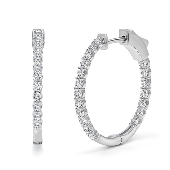 0.45 T.W. Lab Created Round Diamond Hoop Earrings in 14K Gold