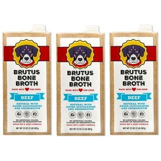 Brutus Bone Broth, Beef Bone Broth Adult Dog Meal Topper, 32 oz., 3 pk.