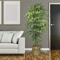 thumbnail image 3 of Faux 72" Ficus Tree in Roped-Style Handwoven Basket, 3 of 6