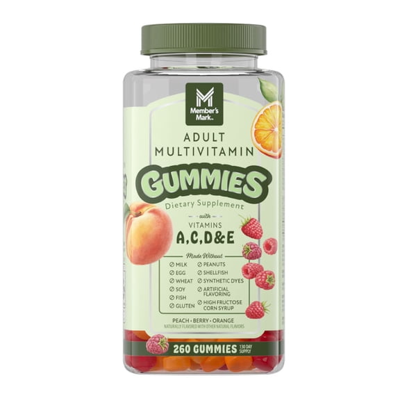 Member's Mark Adult Multivitamin Gummies, Assorted Fruit Flavors, 260 ct.