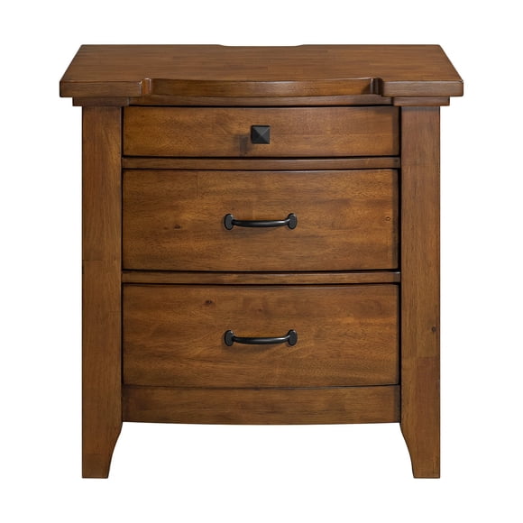 Society Den Joseph 3-Drawer Nightstand with USB and Power