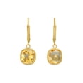 thumbnail image 4 of Cushion Cut Gemstone Bezel Set Dangle Earrings in 14K Gold, 4 of 6