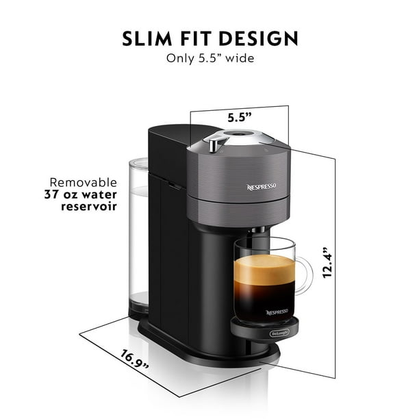 Nespresso Vertuo Next Deluxe by De'Longhi, Dark Grey with Milk