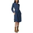 thumbnail image 1 of Frye Women's Denim Midi Button Front Dress, 1 of 5