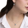 thumbnail image 8 of Round Cut Lab Created Gemstone Dancing Pendant & Earring Set in Sterling Silver, 8 of 8