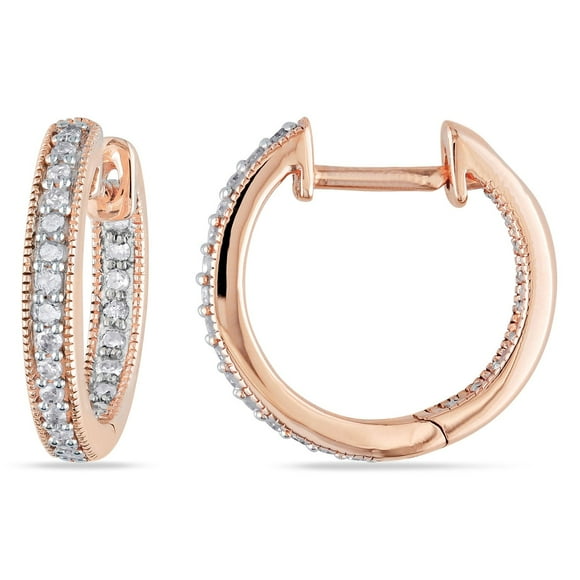 0.22 CT. T.W. Inside Outside Diamond Hoop Earrings in 14K Gold