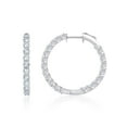 thumbnail image 3 of Lab Created Round Brilliant Diamond Hoop Earrings in 18K Gold, 3 of 6