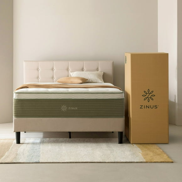 ZINUS Night Therapy 14” Cooling Hybrid Mattress Set With Antimicrobial Cover