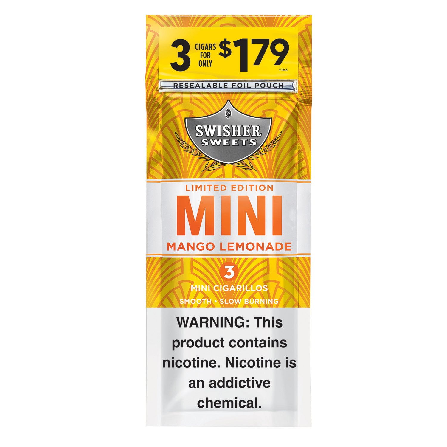 Swisher Sweets Mango Lemonade Mini Cigarillos, Pre-Priced 3 for $1.79, 3  ct., 15 pk