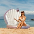 thumbnail image 6 of PoolCandy Giant Oyster Shell Lounge with Glitter Pearl Beach Ball, 6 of 11