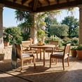 thumbnail image 2 of Cambridge Casual Mosko Teak Outdoor Dining Patio Set, 5pc, 2 of 12