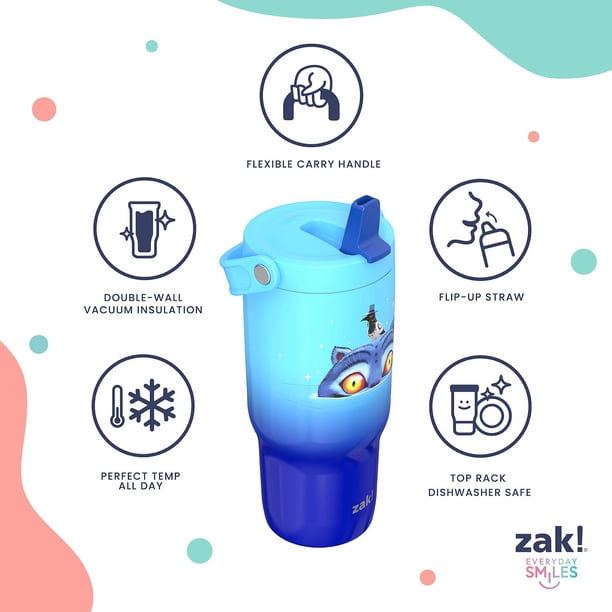 Zak Designs KPop 20oz Stainless Steel Sutton Flex Grip Siply
