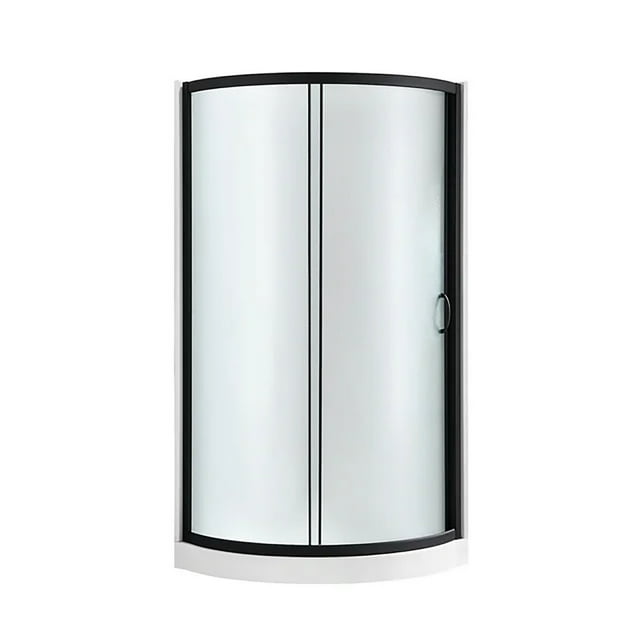 Breeze 34” x 34” x 77” Corner Shower Kit with Frosted Glass, Walls, Base and Hardware