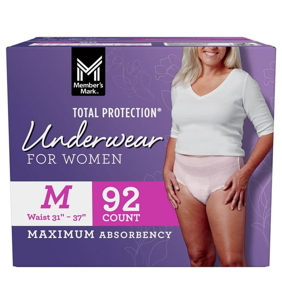 Member's Mark Total Protection Incontinence Underwear for Women, Choose Size