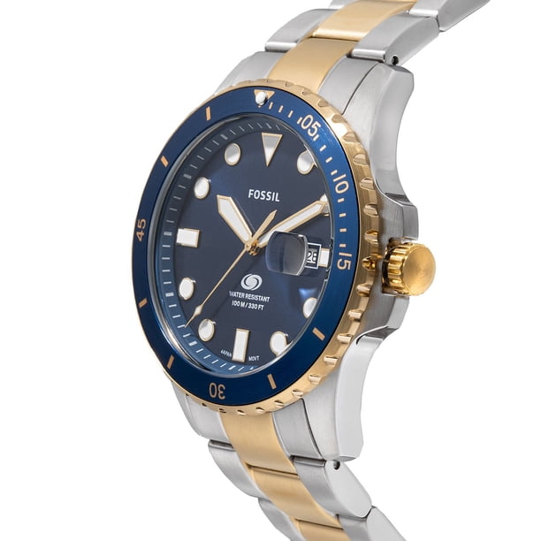 Fossil Blue Dive Three-Hand Date Two-Tone Bracelet Watch  display picture 3
