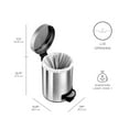 thumbnail image 4 of Nine Stars Combo 7.9 and 1.3 Gallon Step On Trash Can, Stainless Steel, 4 of 6