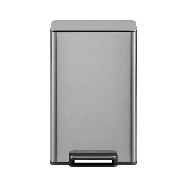 Simpli-Magic Infinity Edge 50 Liter / 13.2 Gallon Rectangular Step Trash Can, Hands-Free Soft-Close Lid, Premium Fingerprint-Resistant Finish for Kitchen and Recycling, Choose Color