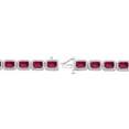 thumbnail image 3 of Emerald Cut Lab Created Gemstone Halo Tennis Bracelet in Sterling Silver, 3 of 5