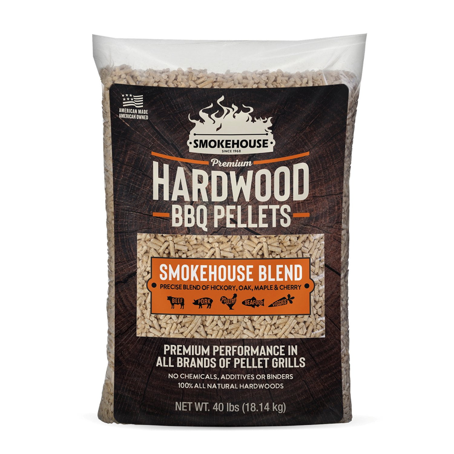 Premium Hardwood BBQ Pellets, Smokehouse Blend - 40 lbs. - Samsclub.com