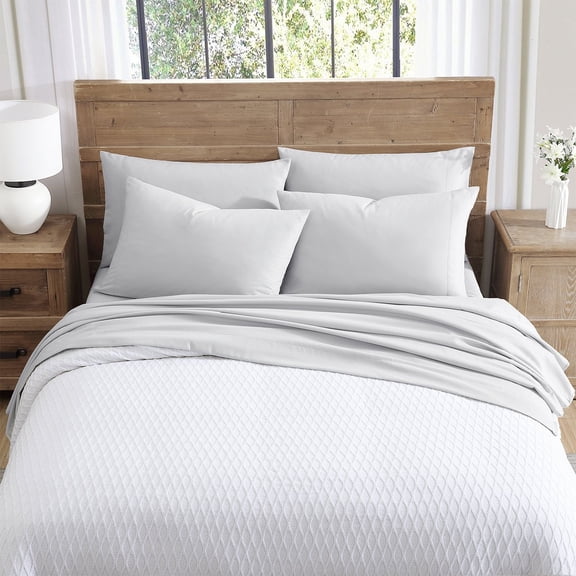 Tahari Home 4-Piece Solid Brushed Microfiber Sheet Set, Twin/TwinXL