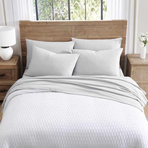 Tahari Home 4-Piece Solid Brushed Microfiber Sheet Set, Twin/TwinXL