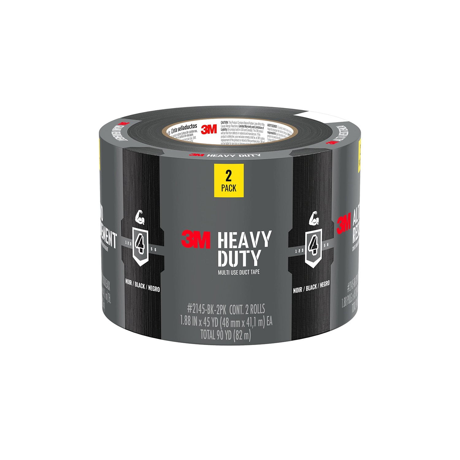 3M™ Duct Heavy Duty Tape, Black, 1.88 in. x 45 yds., 2 Rolls