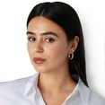 thumbnail image 5 of Wedding Band Hoop Earrings in 14K Gold, 5 of 5