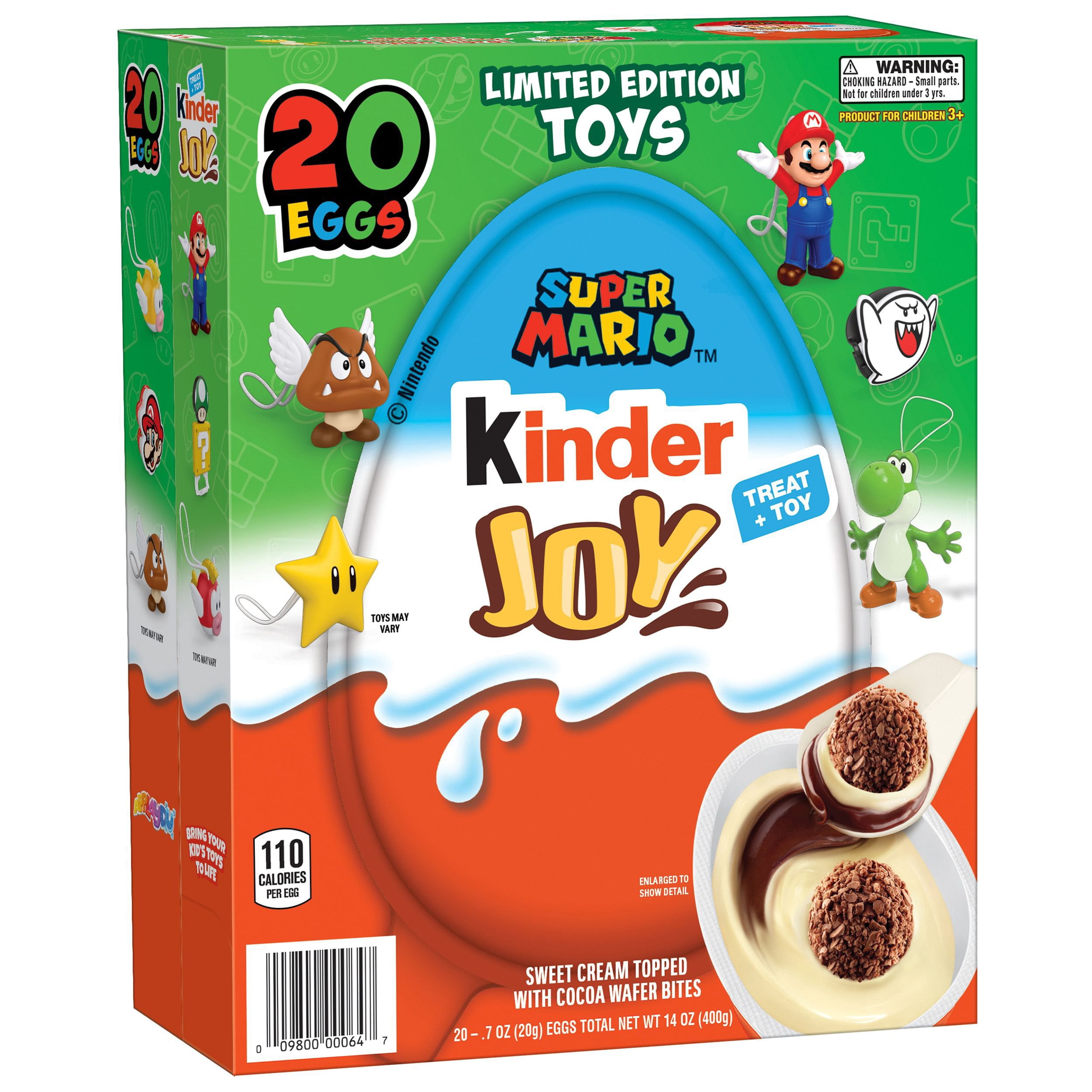 Kinder Joy Chocolate Surprise Egg, Mario, 0.7 oz., 20 ct.