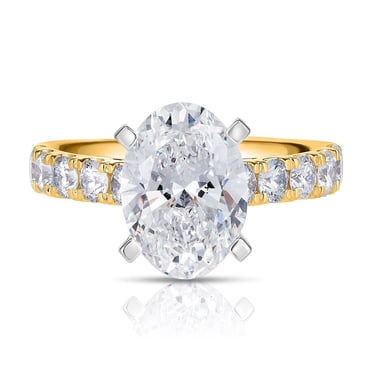 Lab Created Oval Cut Diamond Ring