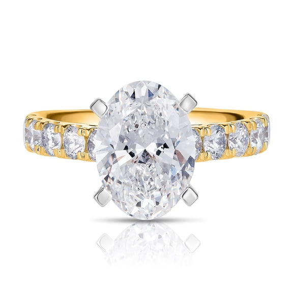 Lab Created Oval Cut Diamond Ring