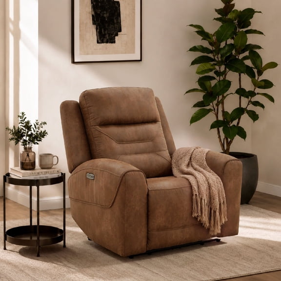 Cole & Rye Signature Faux Leather Dual Power Recliner Chair