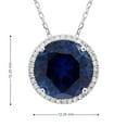 thumbnail image 4 of Lab Created Round Gemstone and 0.12 Diamond Halo in Serling Silver, 4 of 6