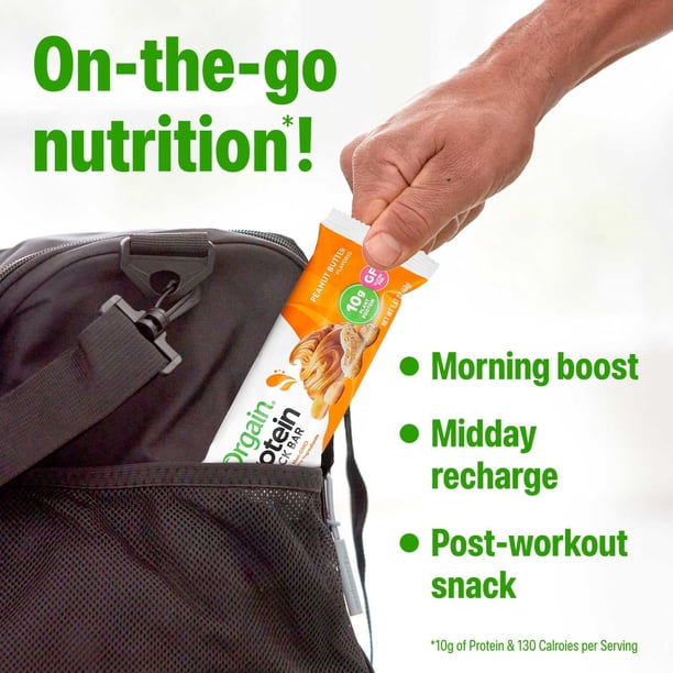 Orgain Organic Plant Based Protein Snack Bars, Peanut Butter Snack