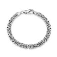 thumbnail image 1 of rhodium plated sterling silver 6.5mm byzantine bracelet, 1 of 3