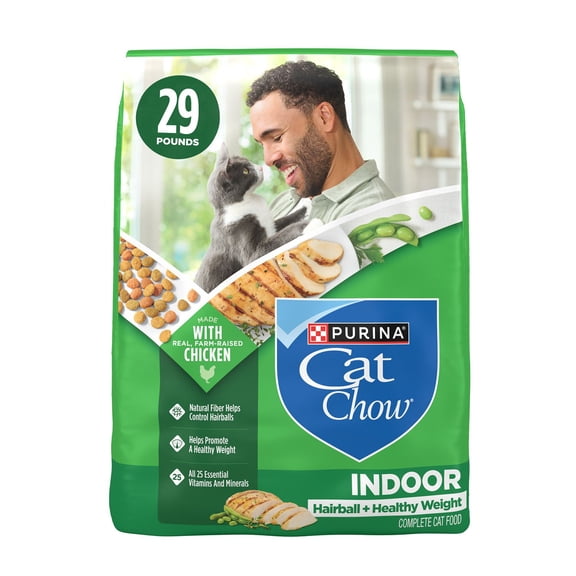 Purina, Cat Chow Indoor, Healthy Weight and Hairball Dry Cat Food With Chicken, 29 lbs.