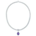 thumbnail image 2 of Amethyst & White Topaz Panther Chain Necklace in Sterling Silver, 2 of 7