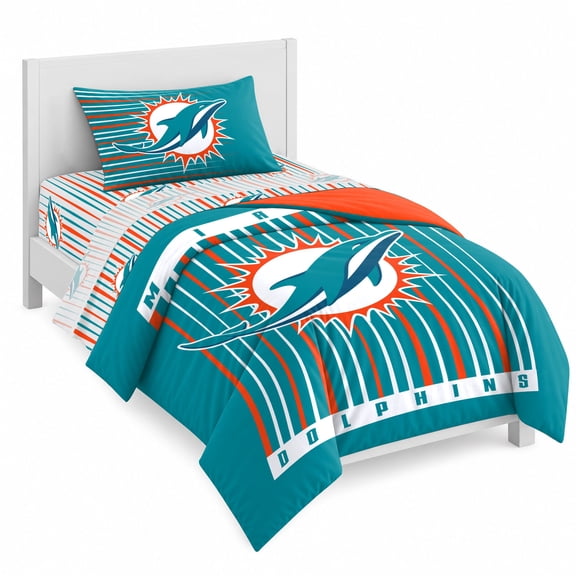 Logo Brands Miami Dolphins Bed-In-A-Bag Set