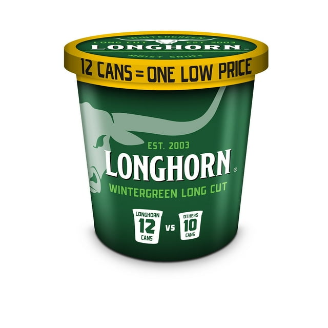 LONG HORN LONG CUT WINTERGREEN - TUB 14.4OZ
