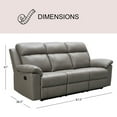 thumbnail image 4 of Manhattan Top-Grain Leather 3-Piece Reclining Sofa Set, Assorted Colors, 4 of 19