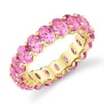 thumbnail image 1 of Oval Cut Lab Created Pink Sapphire Eternity Band in 14K Yellow Gold, 1 of 6