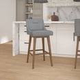 thumbnail image 1 of HH2 Home Upholstered Tapered Back Wood Adjustable Height Swivel Bar Stool, 1 of 20