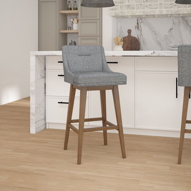 HH2 Home Upholstered Tapered Back Wood Adjustable Height Swivel Bar Stool