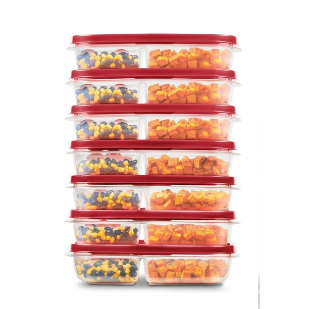 Rubbermaid glass easy find lids 14セット Rubbermaid 14-Piece Easy Find Lids Meal Prep Food Storage