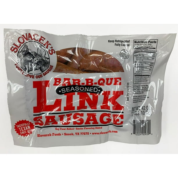 Slovacek's Fully Cooked BBQ Sausage Links, 42