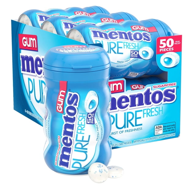 Mentos Pure Fresh Mint, Sugar-Free Chewing Gum, 50 pcs., 6 pk.
