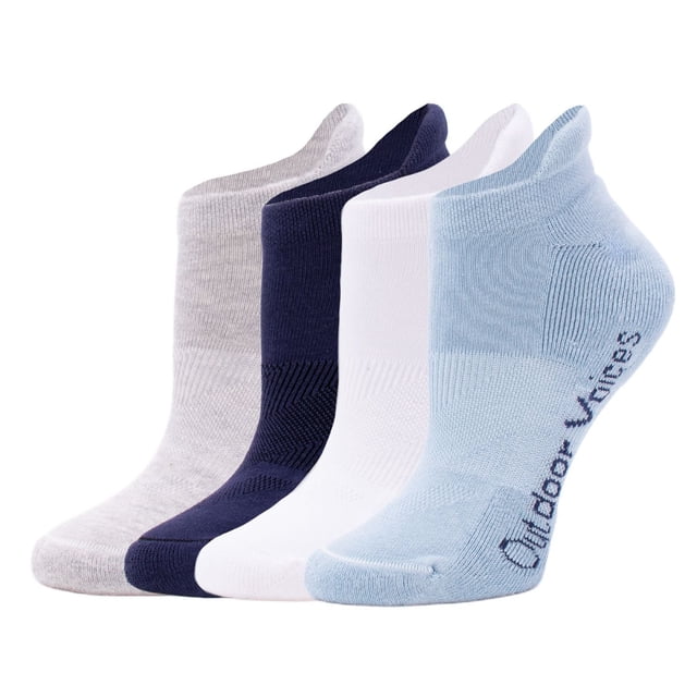 Outdoor Voices Women's 4-Pack Tab Back No-Show Sock