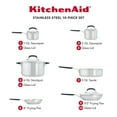 thumbnail image 5 of KitchenAid Stainless Steel Cookware Set, 10-Piece, Brushed Stainless Steel, 5 of 13